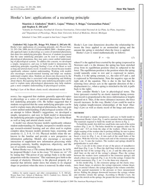 (PDF) Hooke's law: Applications of a recurring principle