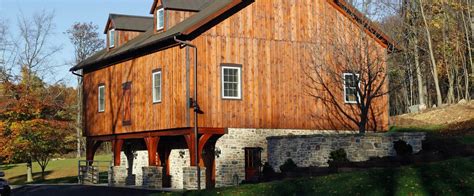 Custom Bank Barn with six foot forebay built by B&D Builders in Robesonia, PA. www ...