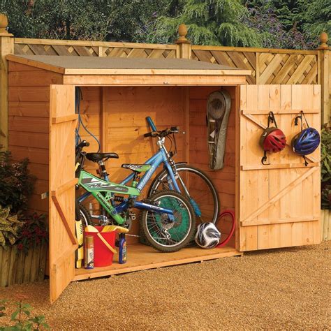 Rowlinson 6 ft. W x 2.5 ft. D Wooden Horizontal Bike Shed & Reviews | Wayfair