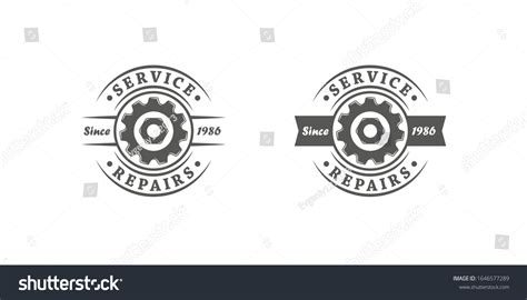 Set Black White Illustrations Logo Service Stock Vector (Royalty Free ...