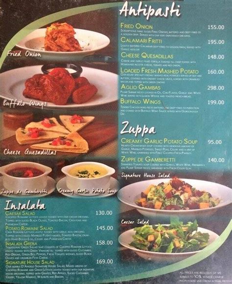 Menu at D'Angelo pizzeria, Pasay, SM Mall Of Asia Main Mall