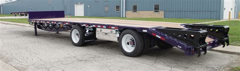 Drop-Deck-Trailer-Steel-Purple-Tandem-Spread-Axle-with-Beavertail-and-Ramps - Jet Co Trailers