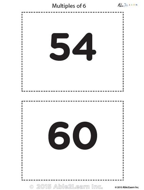 Counting - Multiple of 6's Flash Cards - Able2learn Inc.