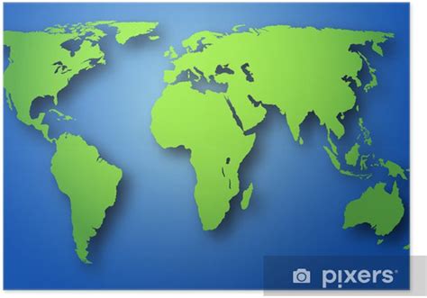 Poster World map - PIXERS.UK