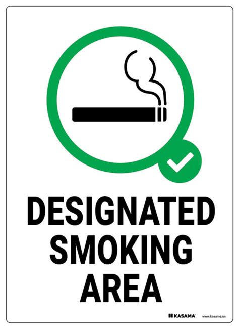 Designated Smoking Area Sign | Kasama.us