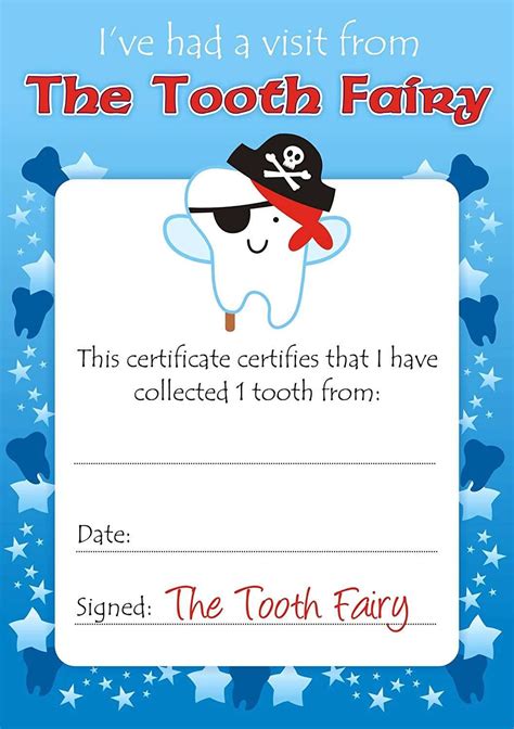 Tooth Fairy Printable Certificate - Printable And Enjoyable Learning