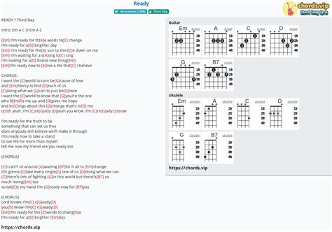 Chord: Ready - tab, song lyric, sheet, guitar, ukulele | chords.vip