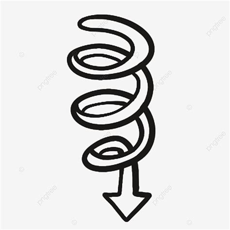 Black Spiral Down Cartoon Cute Arrow, Car Drawing, Cartoon Drawing ...