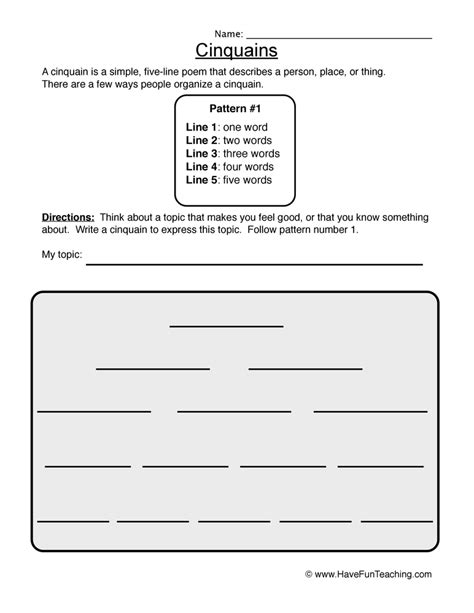 Poetry Worksheets | Have Fun Teaching