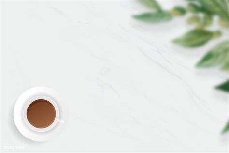 Coffee cup on white marble background template vector | premium image by rawpixel.com / NingZk V ...