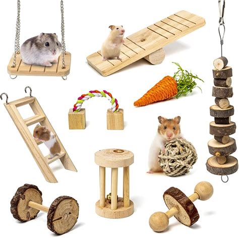 Fovien Hamster Chew Toys, Small Animal Molar Toys, Pet Rat Boredom Breakers Cage Accessories ...