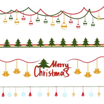 Christmas Dividing Line Cartoon Christmas Tree, Christmas Tree, Snowflake, Bells PNG Transparent ...