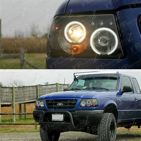 2001-2011 Ford Ranger "SINISTER BLACK" Corner Halo LED Projector ...