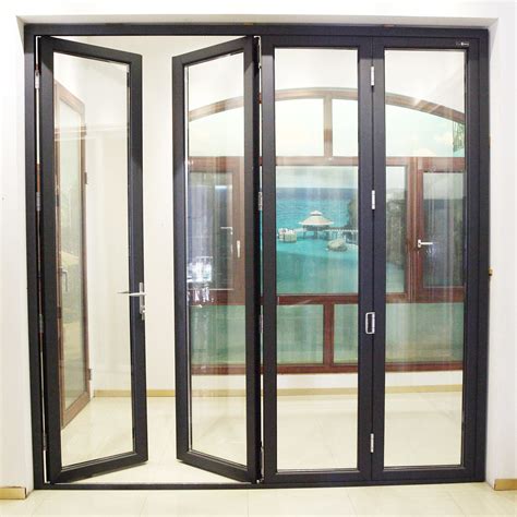 Large Opening Residential Balcony Aluminum Concertina Folding Patio Doors - Aluminum Door and ...