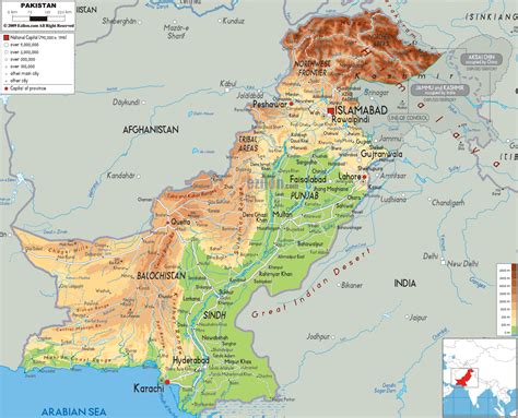 Physical Map of Pakistan - Ezilon Maps