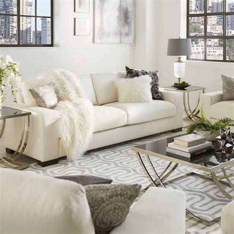 Buy Modern White Fabric Down-filled Sofa Online - Tarkhan.pk