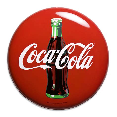 Coca-Cola Contour Bottle Metal Button Sign Vintage Style Reproduction ...