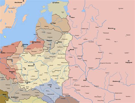 Map Of Russia And Poland | Cities And Towns Map