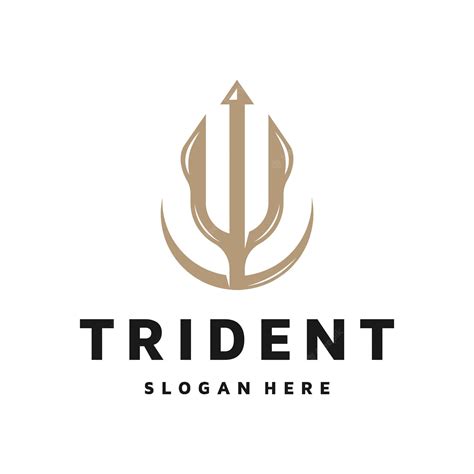 Premium Vector | Simple trident poseidon company logo design