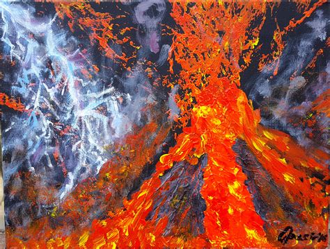 Volcano Eruption Painting at PaintingValley.com | Explore collection of Volcano Eruption Painting