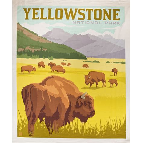 National Park Poster Panel, Yellowstone 36" x 44" - The Confident Stitch