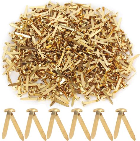 1000Pack Paper Fasteners Large 5/16”x 1”Brass Plated Split Pins, DIY Art Craft Accessories ...