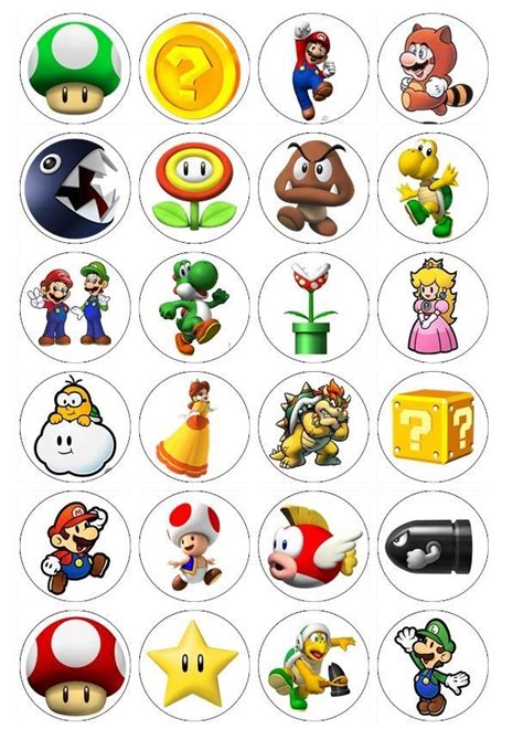 Super Mario Cupcake Toppers Free Printables