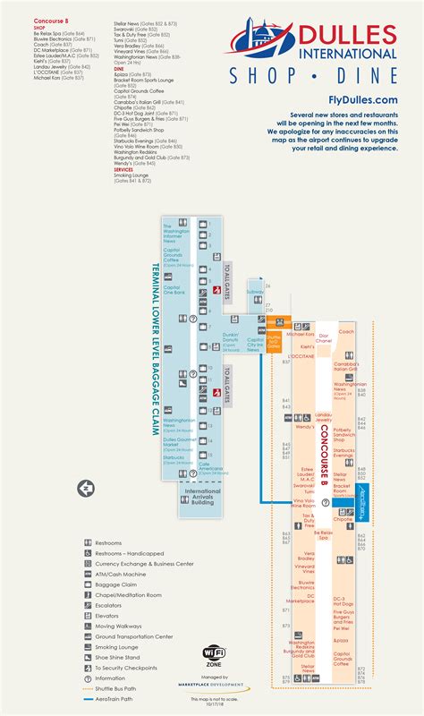 Dulles Airport Map (IAD) - Printable Terminal Maps, Shops, Food ...