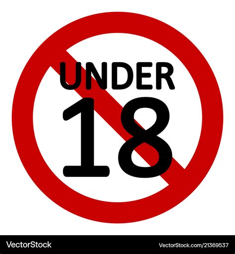 18 age restriction sign Royalty Free Vector Image