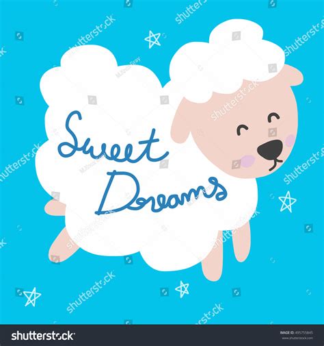 Sweet Dreams Sheep Cute Cartoon Illustration: เวกเตอร์สต็อก (ปลอดค่าลิขสิทธิ์) 495755845 ...