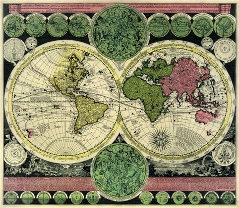 Johannes Kepler World Map 1627 Antique World Map Vint - vrogue.co