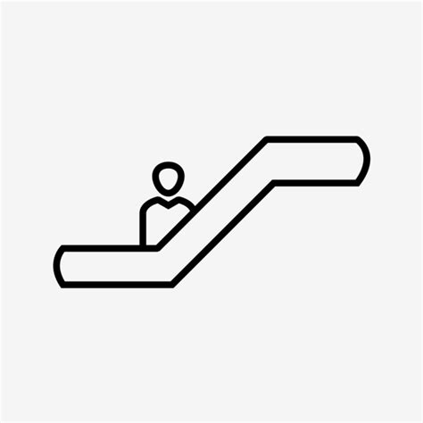 Escalator Clipart Transparent Background, Escalator Line Black Icon, Line Icons, Black Icons ...