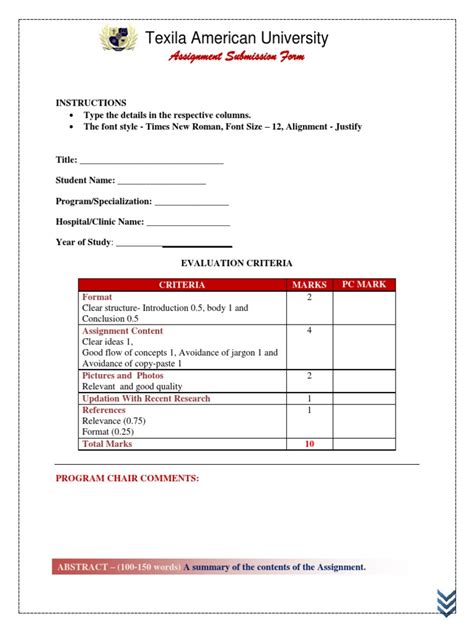 Assignment Writing Format