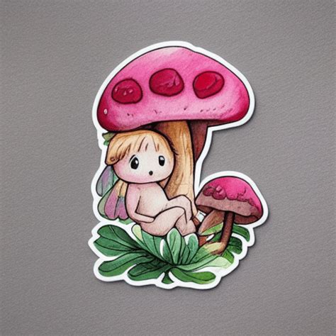 Watercolor Fairy Mushroom Baby Illustration · Creative Fabrica