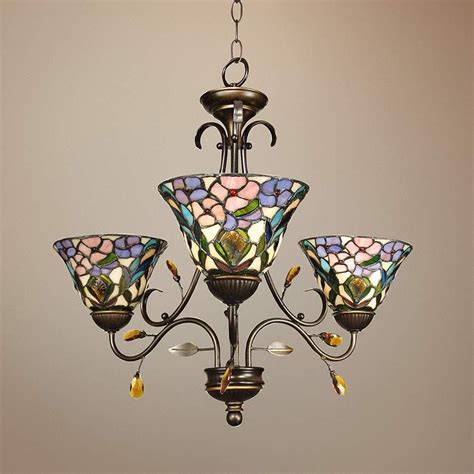 Peony Art Glass 24" Wide Dale Tiffany-Style Chandelier - #2Y406 | Lamps Plus | Tiffany ...