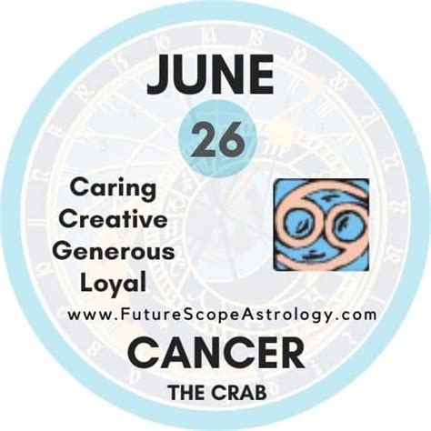 June 26 Zodiac (Cancer) Birthday Personality, Compatibility - FutureScopeAstro