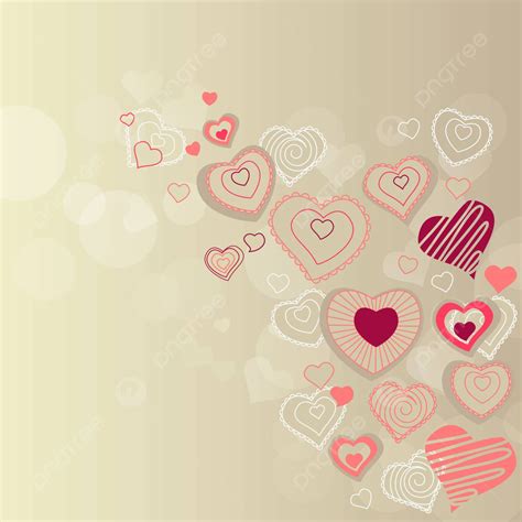 Contour Hearts On Pastel Background Shape Decoration Symbol Vector, Shape, Decoration, Symbol ...
