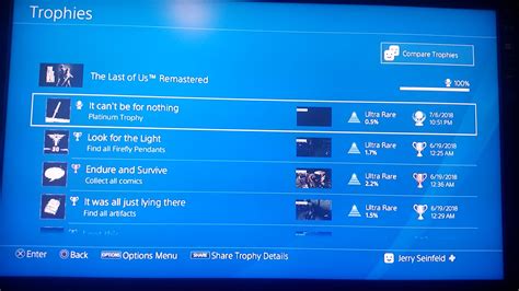 [The Last of Us Remastered] Plat #1 : r/Trophies