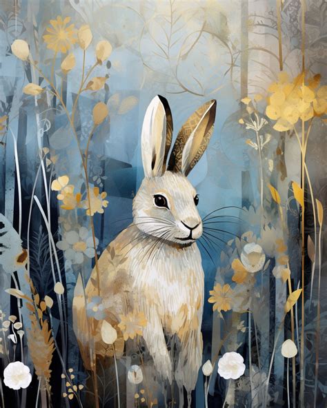 Bunny Rabbit Portrait Art Print Free Stock Photo - Public Domain Pictures
