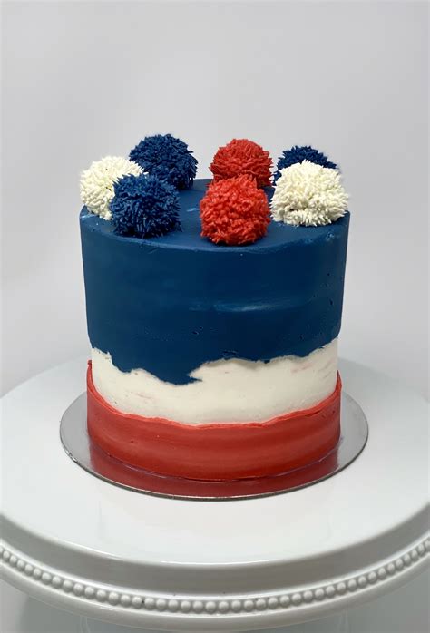 Red white and blue cake | Blue birthday cakes, Red white blue cake, Red ...