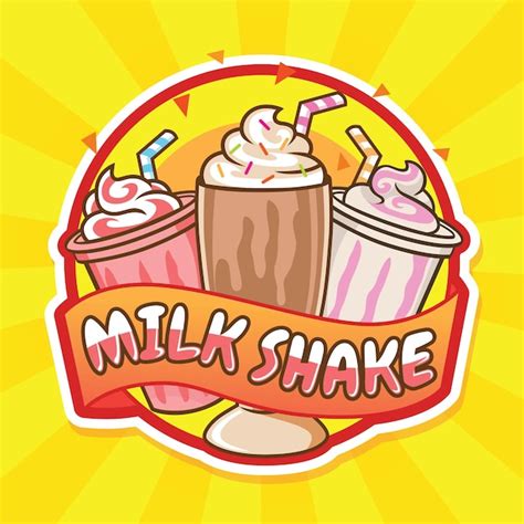 Premium Vector | Milk shake logo mascot design