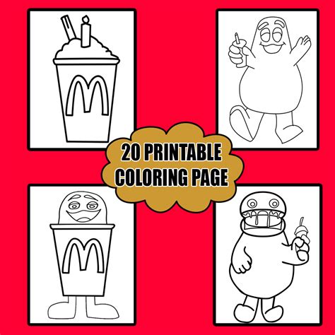 Grimace Shake Coloring Pages Kids Printable Coloring Sheet I | Inspire ...