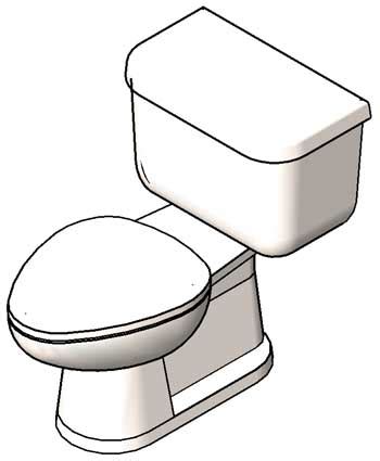 Corrected Revit 3D Toilet Family