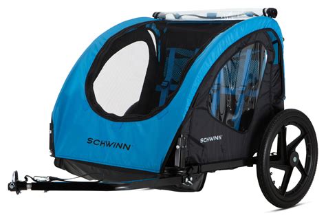 Cycling Black NEW Schwinn Shuttle Foldable Bike Trailer 2 Passengers Blue Bicycle Accessories ...