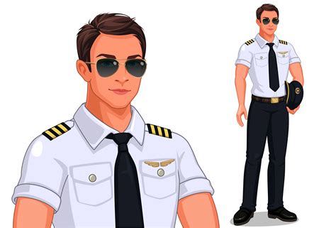 piloto masculino de pie 1265659 Vector en Vecteezy