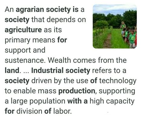 Agrarian Society Vs Industrial Society