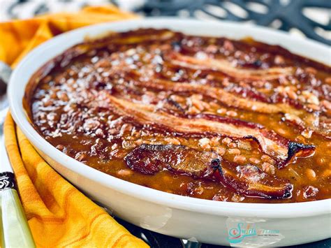 Baked Beans With Bacon - Swirls of Flavor