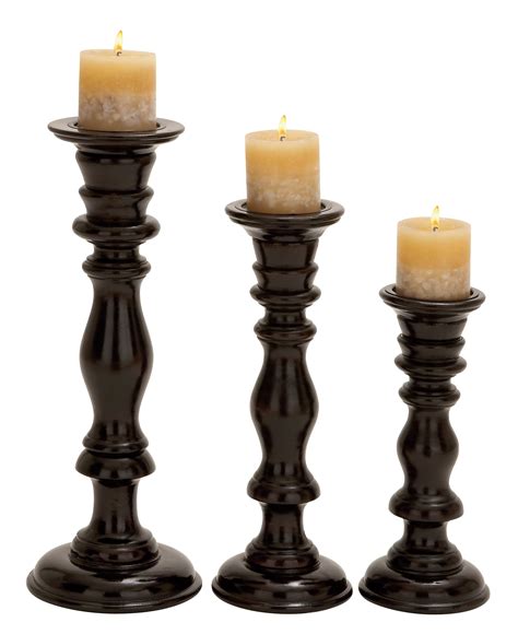 Candle Stands - Wood Candle Holder Set Of 3, Brown - Walmart.com
