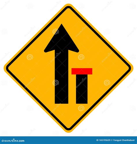 Lane Right Closed Traffic Road Sign,Vector Illustration, Isolate on White Background Label ...