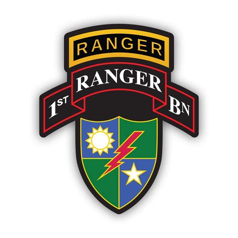 1st Ranger BN with 75th Ranger Regiment Insignia Sticker Decal - Self ...